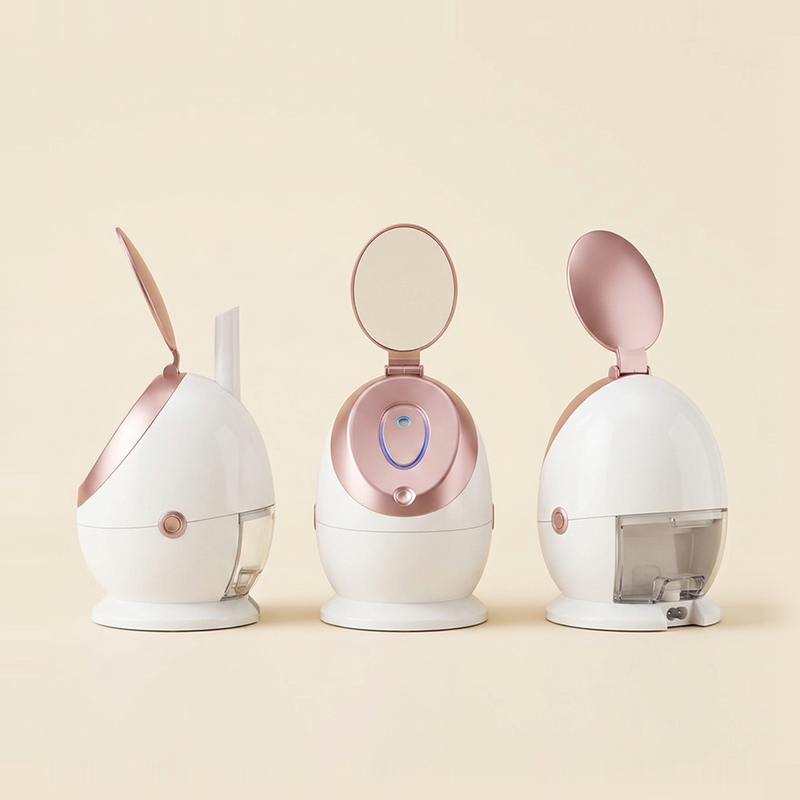 Vaporizador Facial Nano Iónico Vexa — Vapor Fino · Poros Limpios: 3 ángulos