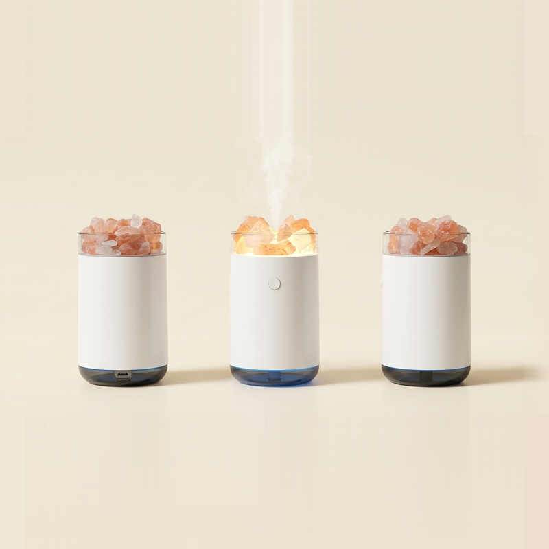 Difusor de Aromaterapia Vexa — Piedra de Sal · Luz Cálida: 3 ángulos