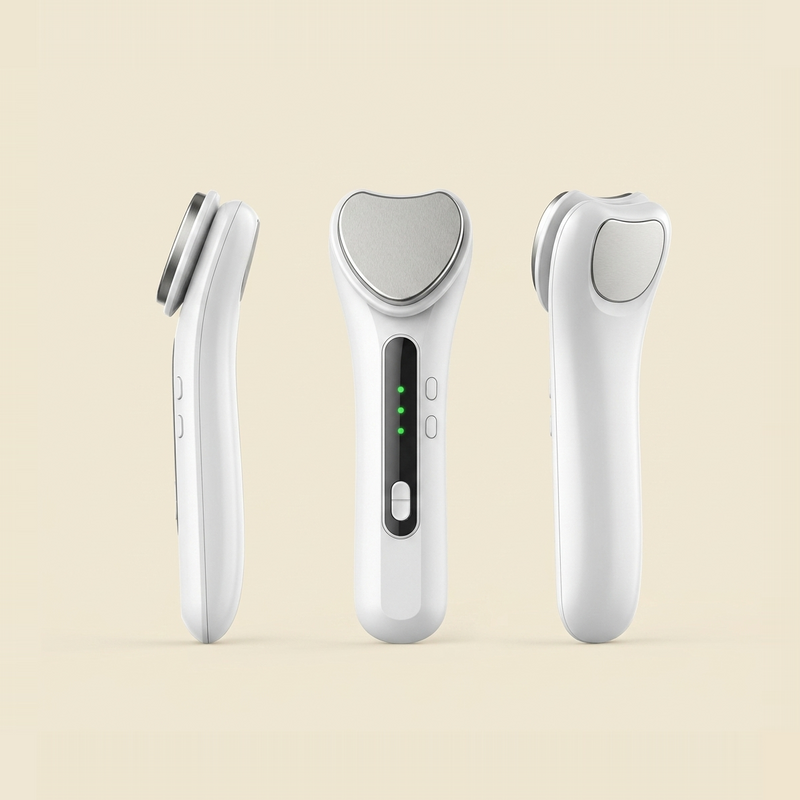 Dispositivo Facial Ultrasónico Vexa — Limpieza e Iones: 3 ángulos