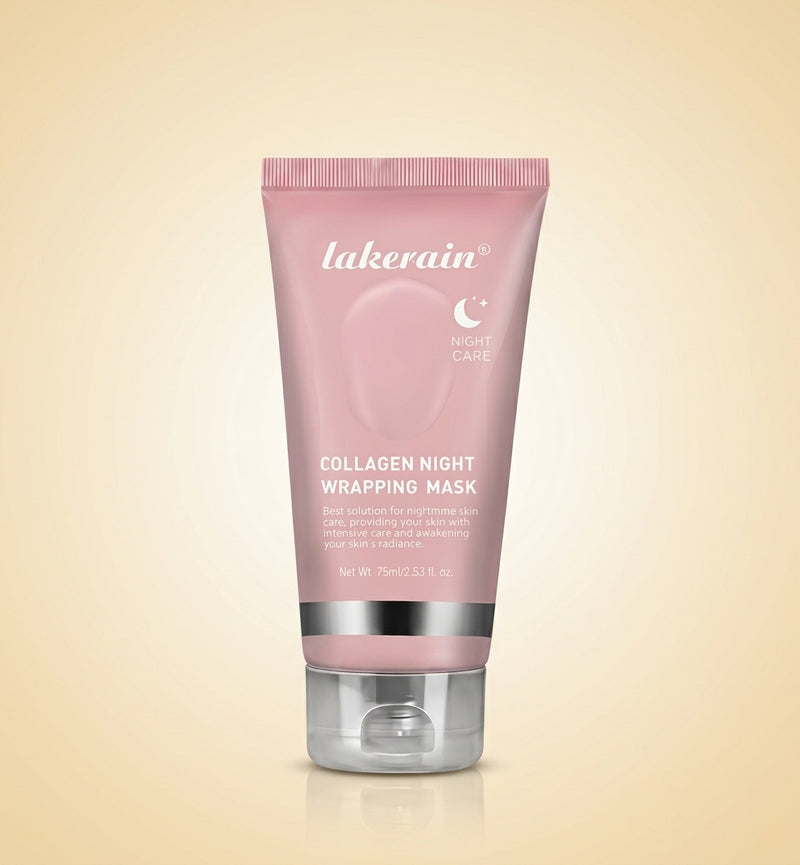 Mascarilla de Noche de Colágeno Vexa sobre fondo crema dorado premium